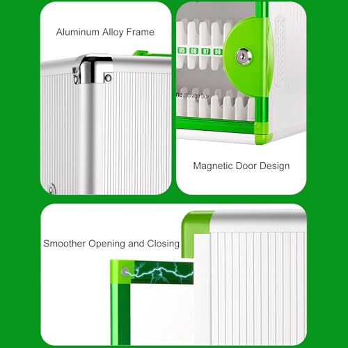 WAMJ AQDY 24/36/48/60 Slots Cell Phone Locker, Cell Phone Lock Box for Classroom, Cellphone Locker with Handle and Security Lock for Storage and Organizer for Teacher, School(Green,28x21x36cm)