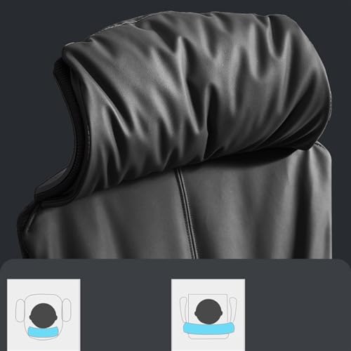 Office Chair Ergonomic Chair with Head Pillow Leather Office Chairs Adjustable and Rotating Comfortable High Backrest Adjustable(Brown)