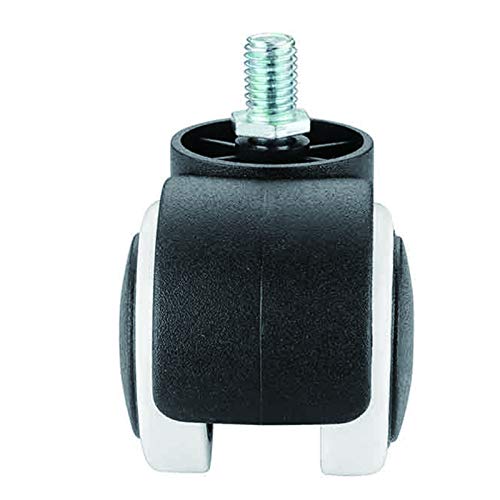 ELUKHT 5 Pcs Nylon Office Chair Caster Wheels M10 x 15mm Threaded Stem Swivel Caster Wheels Replacement Casters Protecting Hard Wood Floor, for Laminate and Carpets, 2 Inch
