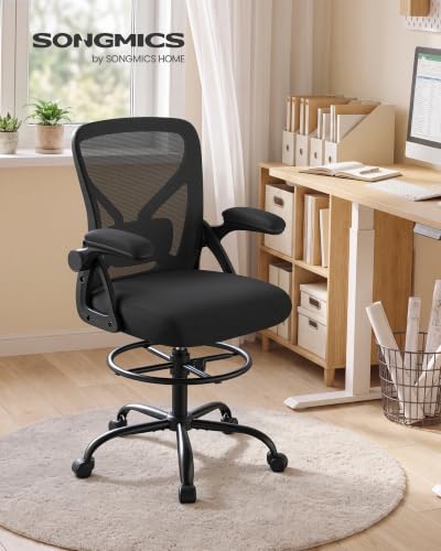 SONGMICS Drafting Chair, Ergonomic Tall Office Chair for Standing Desk