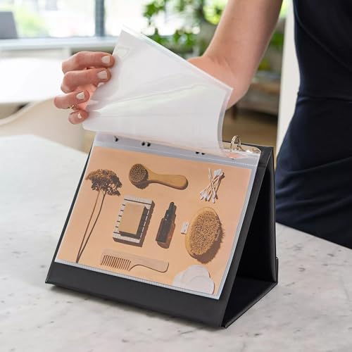 Rillstab A5 Landscape Black Table Flipchart - Patented 4 Ring - 10 Pockets