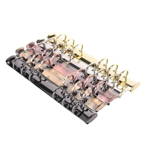 A5 ring binder Metal Loose Leaf Ring Binder Mechanism 8 Pieces Refillable Binding Hoops Spiral Clip A6 A7(Rose Gold-25mm)