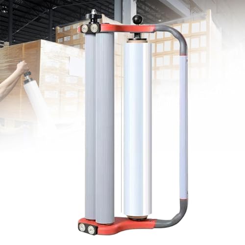 Manual Stretch Film Wrapping Bundling Strapping Machine, Stretch Film Dispenser, Film Width 50cm for Parcel Carton Box Luggage Warehouse