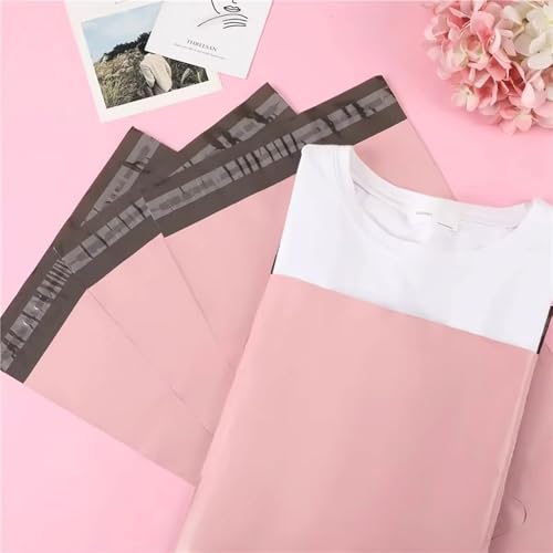 YINUK 50pcs Mailing Bag Plastic Express Pink Bag for Express Packing Bag Thickened Garment Waterproof Mailing Bag Envelope Bag(45x60cm)