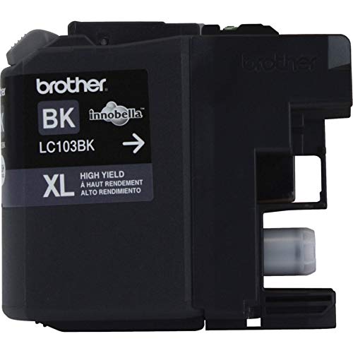 Brother Genuine High Yield Black -Ink -Cartridge, LC103BK, Replacement Black -Ink, Page Yield Up to 600 Pages, Amazon Dash Replenishment -Cartridge, LC103, 1 OEM -Cartridge
