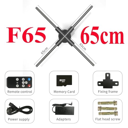 WiFi 3D Hologram Projector Fan 50-100cm Led Sign Advertising Display Holographic Lamp Player Support Images Video Splicing(65cm)