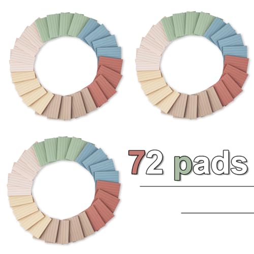 (72 Pack) Lined Sticky Notes 3x3 in,Vintage Notepads with Lines