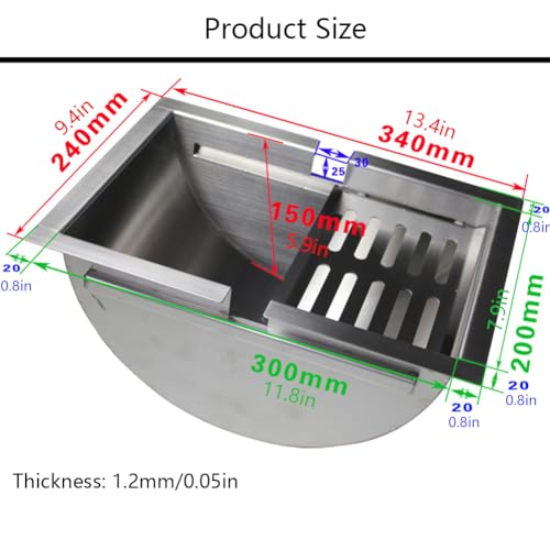 Drop-in Deal Tray 304 Stainless Steel Brushed Finish Cash Register Tray for Service Station Ticket Windows Banks Hospitals ETC (Silver), B