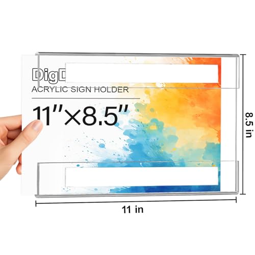 DigDozer 30 Pcs Acrylic Sign Holder 11 x 8.5 - No Drilling