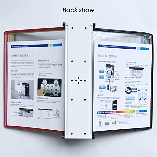 GFSGHZZ Wall Mount Reference Organizer - Catalog Display Rack, 10 Panels Wall Display Board System, A4 Size Wall Lectern, Document Organiser, Consultation and Presentation Documents,Red