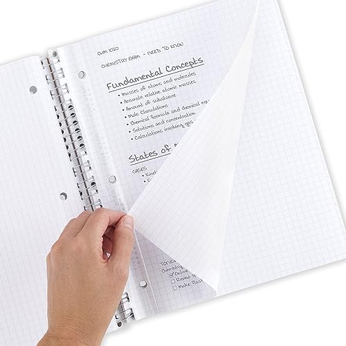 Five Star Reinforced Insertable Graph Ruled Notebook Paper, 6 Pack, White, 8.5 x 11, 75 Sheets per Pack