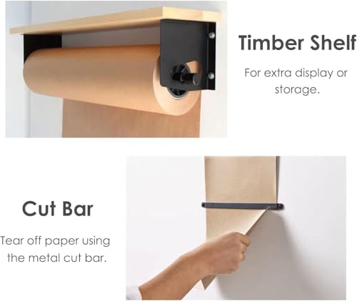 UWYTGF Kraft Paper Roll Kraft Paper Roll Holder; Dispenser, 40Cm/70Cm/100Cm Wide Wall Mounted Sticky Note Displays,40cm/15.7inch Wide