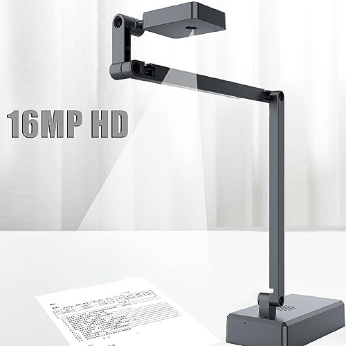 4K 16 MP USB Document Camera, Doc Camera for Teachers and Classroom, Work from Home, Online Teaching, Live Demo, Video Calling, Multi Angle Adjustment, Auto Focus