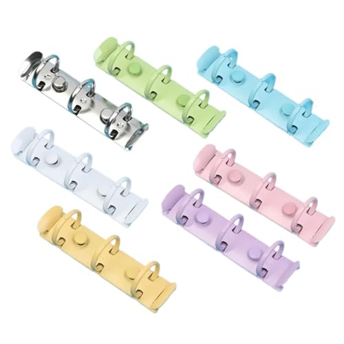 10pcs Metal Spiral Rings Mini 3 Holes Loose Leaf Binder Clips for Notebooks