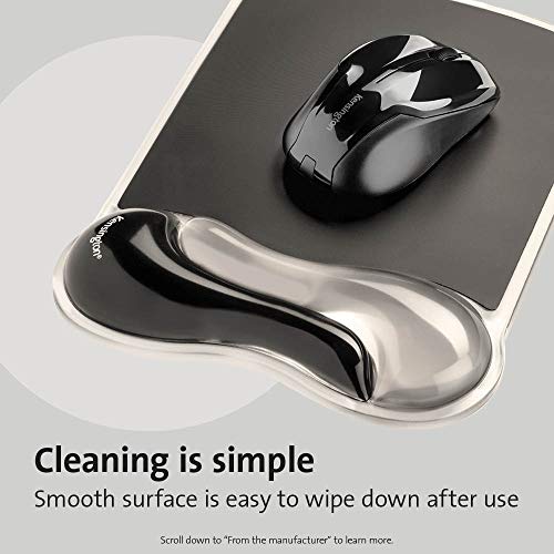 Kensington Mousepad and Wrist Rest, Practical, Gel Pillow, 11-2/5"Wx17-7/10"Lx1-7/10"H,GY (KMW52500) Each, Gray