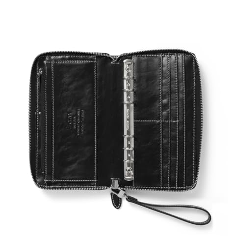 Filofax Malden Personal Compact Zip Leather Organiser - Black