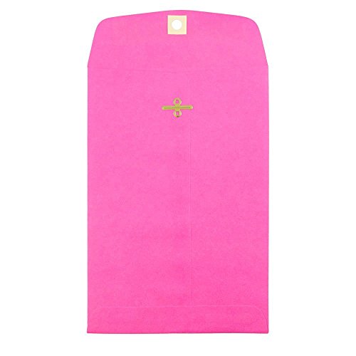 JAM PAPER 6 x 9 Open End Catalog Colored Envelopes with Clasp Closure - Ultra Fuchsia Hot Pink - Bulk 250/Box
