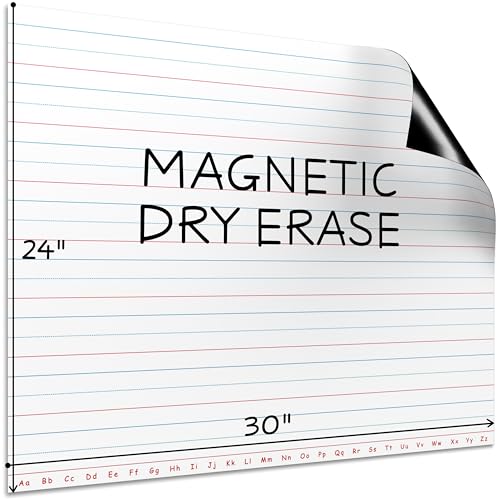 SCRIBBLEDO 30”x24” Large Magnetic Notebook Paper For Classroom Elementary Classroom Must Haves for Teachers Elementary Giant Dry Erase Magnetic Lined Paper for Whiteboard Third Fifth Grade Handwriting