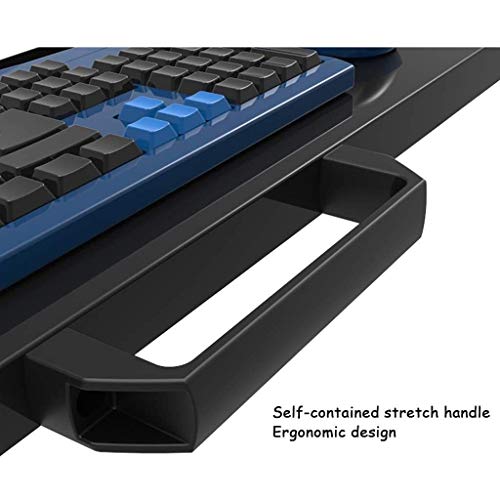 AUGUSE Keyboard Tray Drawer, Keyboard Platform Tray Wall-Mounted Keyboard Stand Display Computer Keyboard Mouse Bracket Wall Mount Keyboard Rack Telescopic Foldable