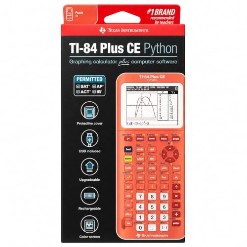 TI-84 Plus CE Color Graphing Calculator Texas Instruments, Coral (Metallic)