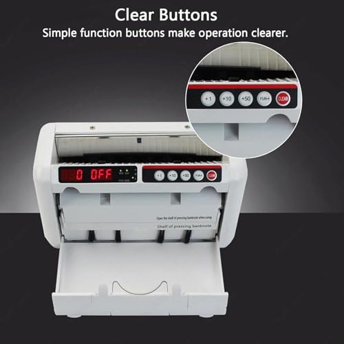 XueFulxion Portable Money Counter Machine, 800 Bills/Min Fast Counting, UV/MG/BRE Counterfeit Detection, Battery Powered Bill Counter Support USD, EUR, Multi-Currency Cash Handling