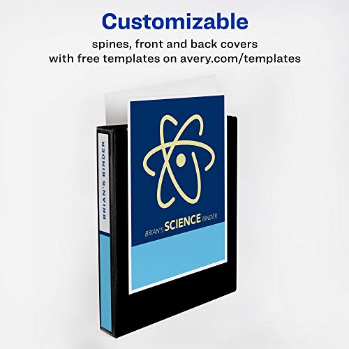 Avery® Durable View 3 Ring Binders, 1" Slant Rings, 4 Blue Binders