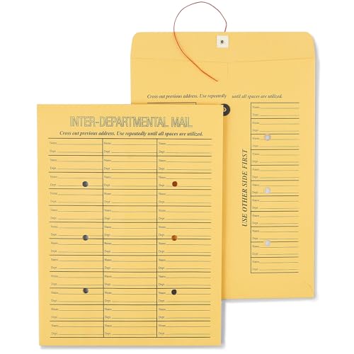 Staples Button & String Inter-Departmental Envelopes, 10x13, 100/Bx
