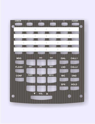 DESI Laser Labels NEC for The Aspire 34 Button Super Display Phone Stock # 0890049 (Stock# 0893723) Black on lite Black Srips / 25 Labels