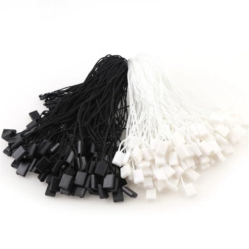 Hang Tag String 1000Pcs Square Polyester Line Tag Rope Cords Hanging Tablet for Garment Bag Tags Cards, DIY Clothing Accessories(Black)