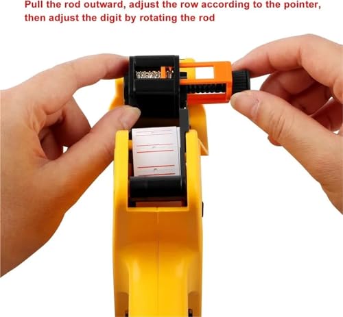 MX-5500 8 Digits EOS Handheld Tag Gun with 50 White Labels and 1 Ink Labels Machine Kit(Red)