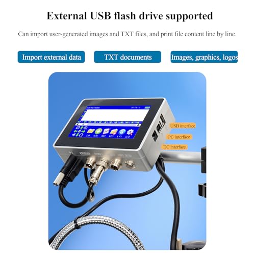 STMKB 25.4MM Inline Inkjet Printer, Fully Automatic Production Line Coding Machine, Supports Data Import from External USB Flash Drive, Freely Editable Content, Adaptable to Various Production Lines.