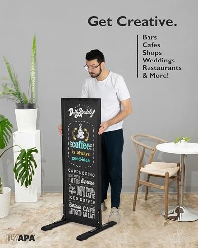 Ilyapa A Frame Chalk Board Easel Sign 52x20 in - Sandwich Signs Outdoor