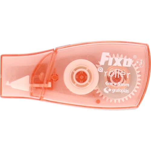 Fixo Roller - 12 Pack Correction Tape with Cap 6m x 5mm Front Application Suitable for Left Handed Users Allows Instant Writing Perfect School and Office Supplies for Correcting Errors