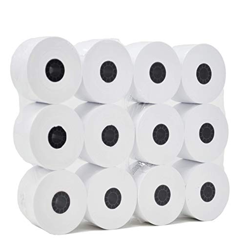 (48 Rolls) Adding Machine/Calculator Roll, 2-1/4" x 150 ft, White - adding machine paper rolls tape - printing calculator