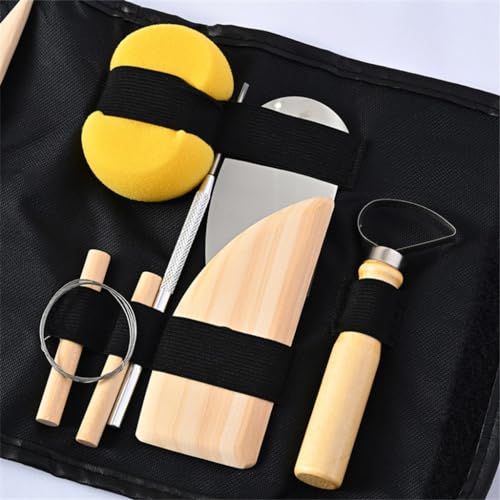 WODHAZNC 57 Sets of Ceramic Tools Multi-Purpose Carving Polymer Clay Silicone Pen Sculpture Auxiliary Tool Set