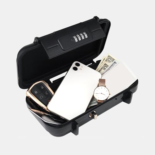 Portable Box for Dorm Beach Hotel Home Safe Box 4 Digit Combination Security Case with Removable Wire Rope Portable Safe