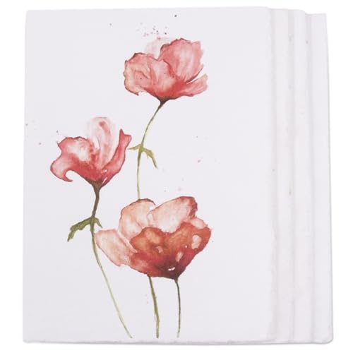 WANDERINGS Handmade Deckle Edge Blank Greeting Cards & Envelopes - 300 GSM Paper– 20 Cards for Invitations, Thank Yous, Greeting, Get Well and Birthday Cards (Blank)