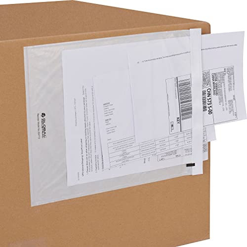 Global Industrial Side Opening Packing List Envelopes, 12"L x 9-1/2"W