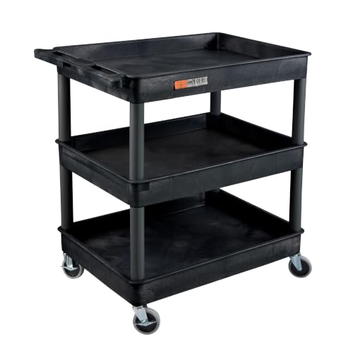LUXOR TC111-B Large Tub Cart - Three Shelves