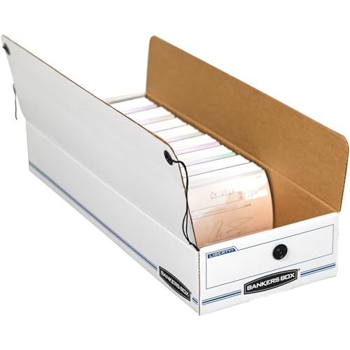 Bankers Box 12-Pack String & Button Check Box, 4-1/4 x 6" x 23-1/4"