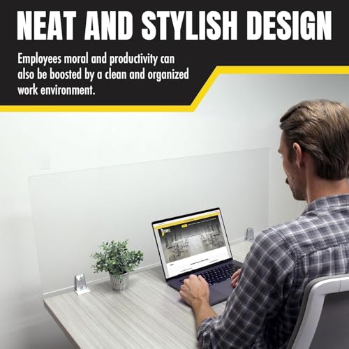 OBEX Frosted Acrylic Desk Mounted Privacy Panel, 24" x 72", Frosted
