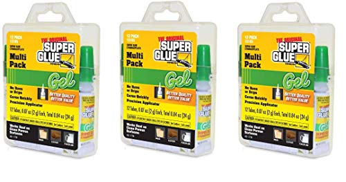 Super Glue 15185 Gel, 12-Pack.07oz Tubes (Тhrее Pаck)