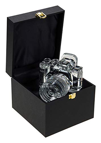Fotodiox Crystal Camera - 9/10 Sized Replica of an a7 w/ 28-70mm OSS Lens; Paperweight, Book Shelf, Bookends