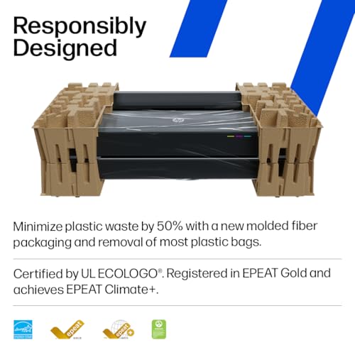 HP DesignJet T210 Large Format 24-Inch Plotter Printer for Easy CAD & Poster Prints (8AG32T), Includes 2-Year HP Care Pack with Onsite Support