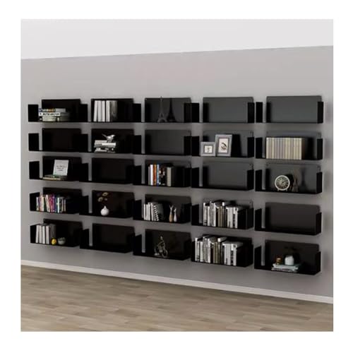 GRRICEPL Wall Decor Hanging Book Shelves, Hanging Storage Rack, File Storage Organizer Display Brochure Holder, Magazine Holder Wall Mounted (Color : Black, Size : 80x20x20cm)