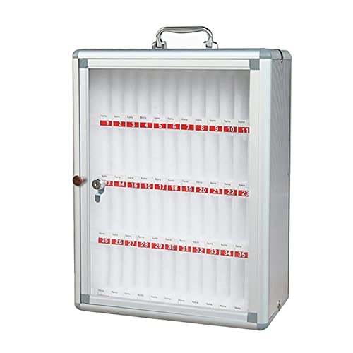 icVantA Aluminum Alloy Pocket Chart Cell Phones Storage Cabinet for Cell Phones,Wall-Mounted with A Locked,Can Be Carried by Hand for Office Classroom Factory (Color : Silver, Size : 60) (Silver 48)