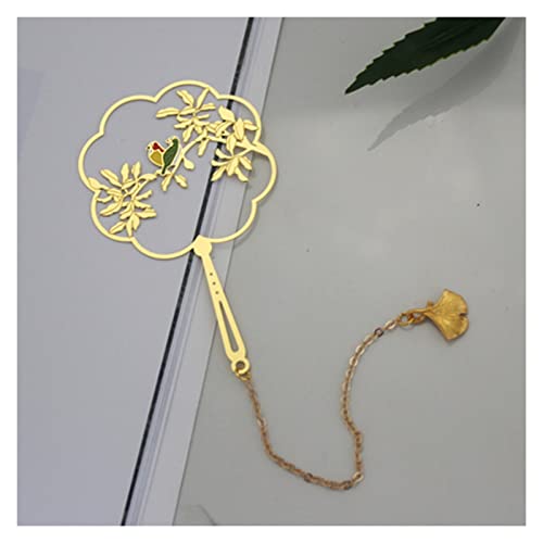 Bookmark Metal Bookmark with Chain Chinoiserie Cute Moon Deer Rabbit for Women Student Teacher Graduation Metal Bookmark (Color : 4) (16)
