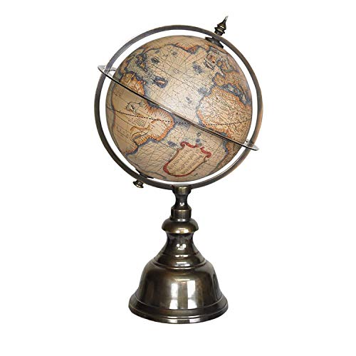 Vintage Desk Globe with Stand by Authentic Models - Terrestrial Spinning World Globe for Adults' Home Office