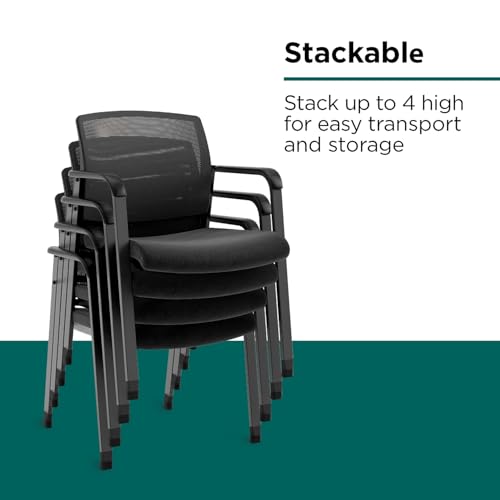 Workplace 2.0 Guest & Reception Chair, Mesh, Stackable, Black