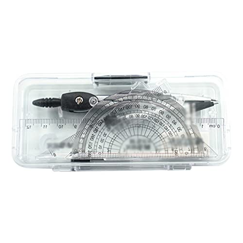 Compasses 7 Pcs Math Compass Set Drawing Compass Protractor and Compass Set with Storage Box Protractor Rulers Compass Lead Eraser Technical Drawing Supplies